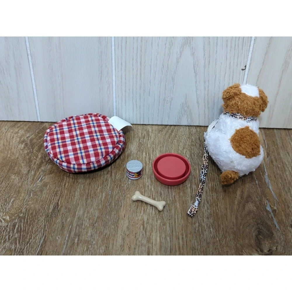 Battat Our Generation doll's plush Shih Tzu brown white‎ puppy dog bed set READ